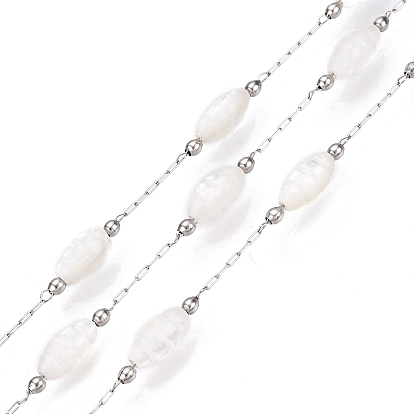 Цепочки из ракушек ручной работы, для ожерелья браслеты решений, с 304 цепями из нержавеющей стали, пайки, с катушкой