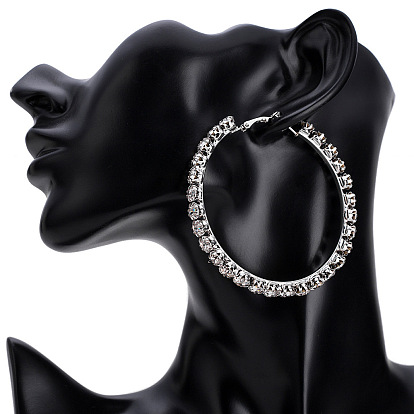 Exaggerated Designer Diamond Hoop Earrings for Women