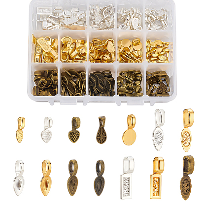 Клейкие плоские держатели из сплава для изготовления подвесок, разнообразные