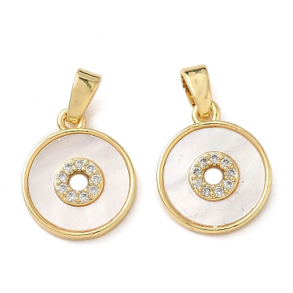 Латунные микро проложить кубического циркония подвески, с оболочкой, плоские круглые прелести