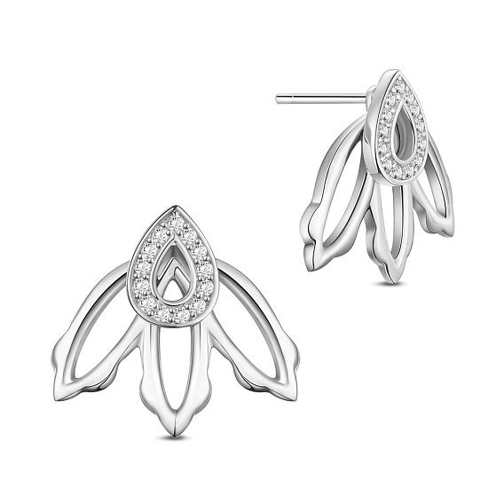 925 стерлингового серебра серьги стержня, с ааа класс фианитами