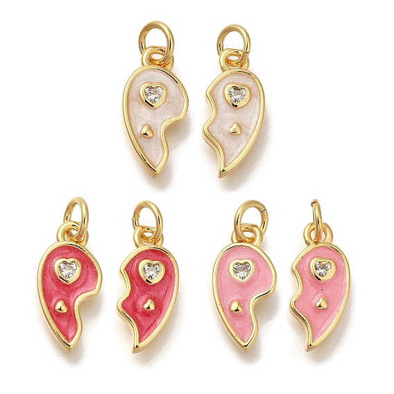 Стойка металлическая латунная микропрофилированная кубическая циркония подвески, с эмалью, без кадмия и без свинца, долговечный, реальный 18 k позолоченный, сердце