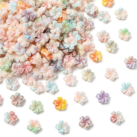 200 pièces de cabochons de fleurs en résine, accessoires nail art de décoration