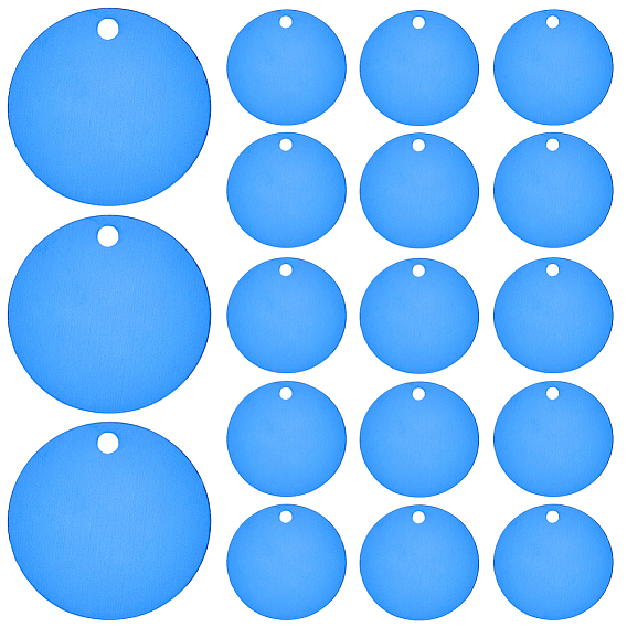 25шт. алюминиевые подвески, штамповка пустой метки, плоско-круглые