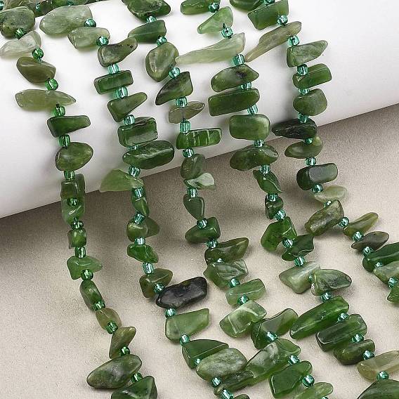 Естественной яшмы бисер нитей, чип, Топ пробуренной, с бисером