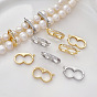 Brass Micro Pave Clear Cubic Zirconia Twister Clasps, for Pearl Jewelry Making