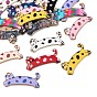 Printed Alloy Enamel Pendants, Cat Shape Charms, Golden