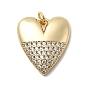Латунные микро проложить кубического циркония подвески, сердце, с целью перехода в кольце