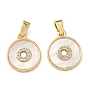 Латунные микро проложить кубического циркония подвески, с оболочкой, плоские круглые прелести