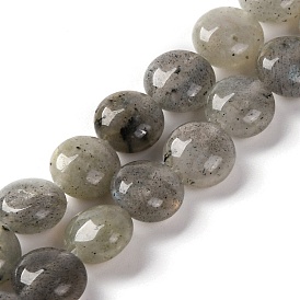 Natural Labradorite Beads Strands, Flat Round