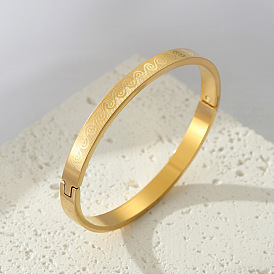 304 Браслеты-кольца из нержавеющей стали с узором в виде завитков для женщин