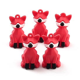 PVC Faceted Fox Pendants, for DIY Keychain Making