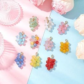 10 шт. круглые подвески кошачий глаз украшения, с 304 из нержавеющей стали Lobster Claw застежками