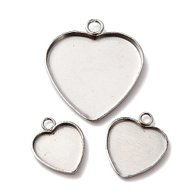 304 Настройки кабошон из нержавеющей стали кулон, сердце