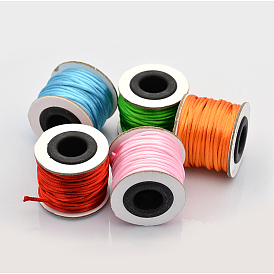 Macrame Rattail Chinese Knot Making Cords Round Nylon Braided String Threads, Satin Cord
