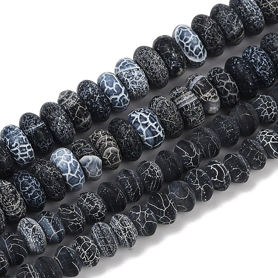 Естественные выветрившиеся агатовые бусины, окрашенная и подогревом, рондель