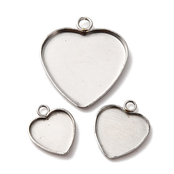 304 Настройки кабошон из нержавеющей стали кулон, сердце