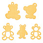Stainless Steel Charms, Laser Cut, Bear Charm
