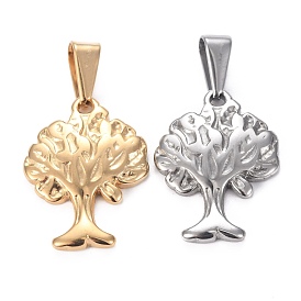 Pendentifs en acier inoxydable, arbre de la vie
