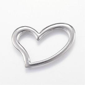 304 Stainless Steel Linking Rings, Heart