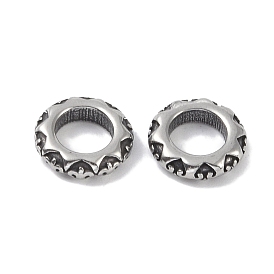 316 Surgical Stainless Steel Spacer Beads, Textured Donut