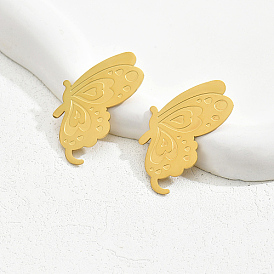 304 Stainless Steel Stud Earrings, Butterfly