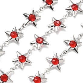 Латунные цепи со стеклянными звеньями, с подвесками в виде звезд и катушкой, долговечный, пайки, без свинца и без кадмия, стойки покрытие