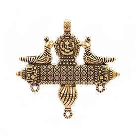 Enlaces de componente araña de aleación de estilo tibetano, dios elefante hindú señor ganesh estatua y pájaro