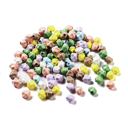 UV Plating Acrylic Beads, Iridescent, Irregular Shape