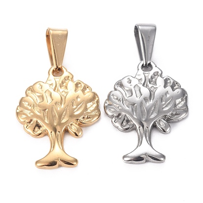 Pendentifs en acier inoxydable, arbre de la vie