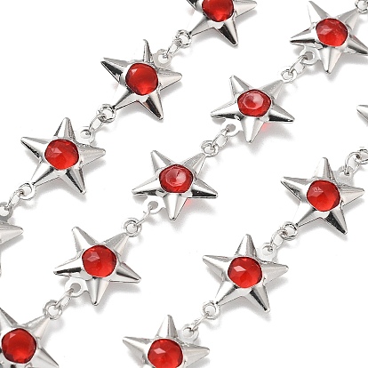 Латунные цепи со стеклянными звеньями, с подвесками в виде звезд и катушкой, долговечный, пайки, без свинца и без кадмия, стойки покрытие