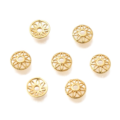 Шапочки и конусы для бусин, латунные, цветок, без кадмия и без свинца, стойки покрытие, долговечный