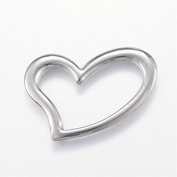 304 Stainless Steel Linking Rings, Heart