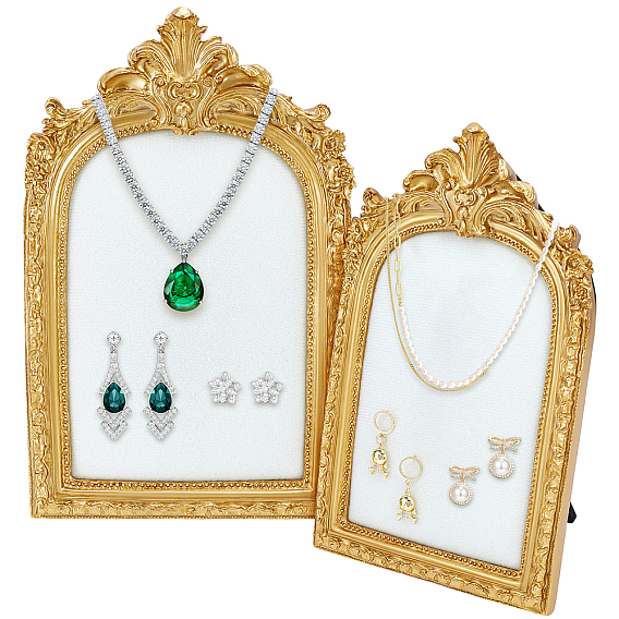 2шт. 2 стили: фоторамка в форме арки из смолы и бархата, подставка для демонстрации ожерелий