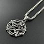 304 ожерелья с подвеской в виде пентаграммы из нержавеющей стали в стиле панк-череп для мужчин