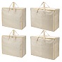 4Pcs 2 Styles Cotton and Linen Packing Zipper Bags with Handles for Travel, Rectangle