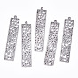 304 Stainless Steel Pendants, Laser Cut, Rectangle