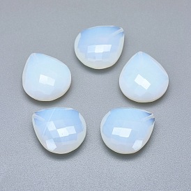 Perlas de Opalite, medio-perforado, gota, facetados