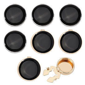 Zinc Alloy Enamel Cufflinks, Flat Round, Golden