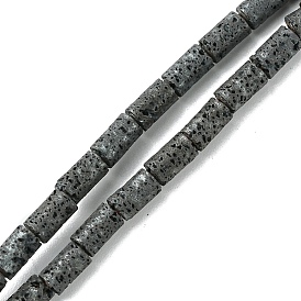 Natural Lava Rock Beads Strands, Cloumn, Frosted