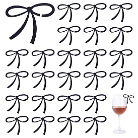 40Шармы из акрилового бокала для вина, маркер для напитков, бантом