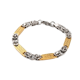 304 Stainless Steel Link Chain Bracelets, with 201 Stainless Steeel Findings