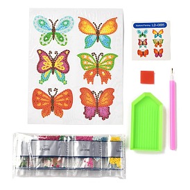 DIY Butterfly Diamond Painting Stickers Kits For Kids, with Diamond Painting Stickers, Rhinestones, Diamond Sticky Pen, Tray Plate and Glue Clay