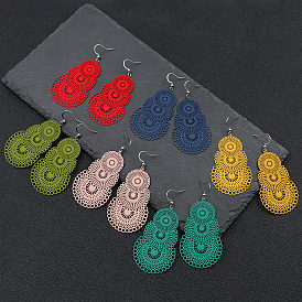 Bold Colorful Hollow Pattern Earrings - Fashion Statement Accessories