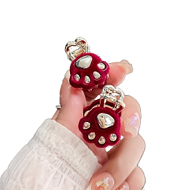 Заколки-когти из бархатного сплава, отпечаток лапы, аксессуары для волос для девочек или женщин