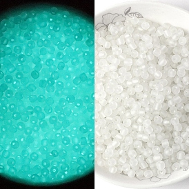 Luminous Translucent Glass Seed Beads, Inside Colours