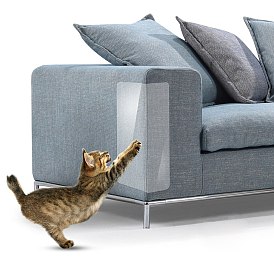 Protector de sofá de plástico pvc para gatos, Cinta adhesiva antiarañazos para gatos sin rastro, para muebles y pared, Rectángulo