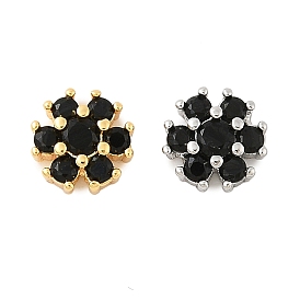 Латунные микро проложить кубического циркония бусы, без кадмия, без никеля и без свинца, цветок