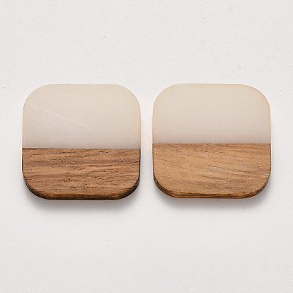 Cabujones de resina y madera de nogal, encerado, plaza