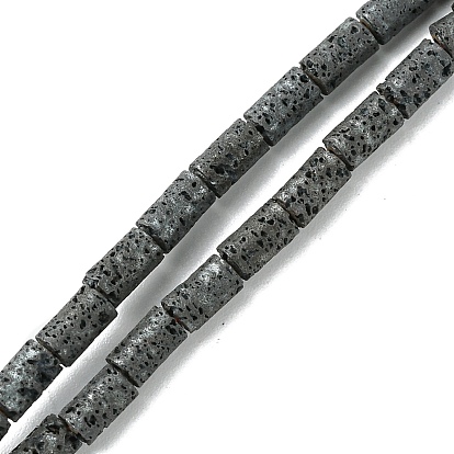 Natural Lava Rock Beads Strands, Cloumn, Frosted